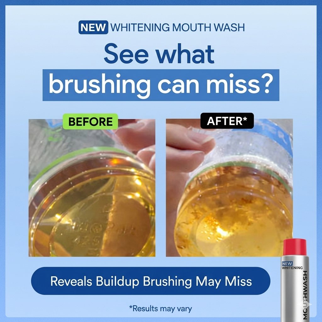 Stain Whitening Mouthwash for White Teeth & Fresh Breath