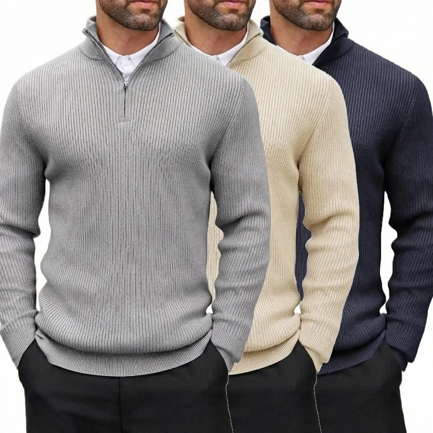 Henry Strickpullover mit Viertelreißverschluss