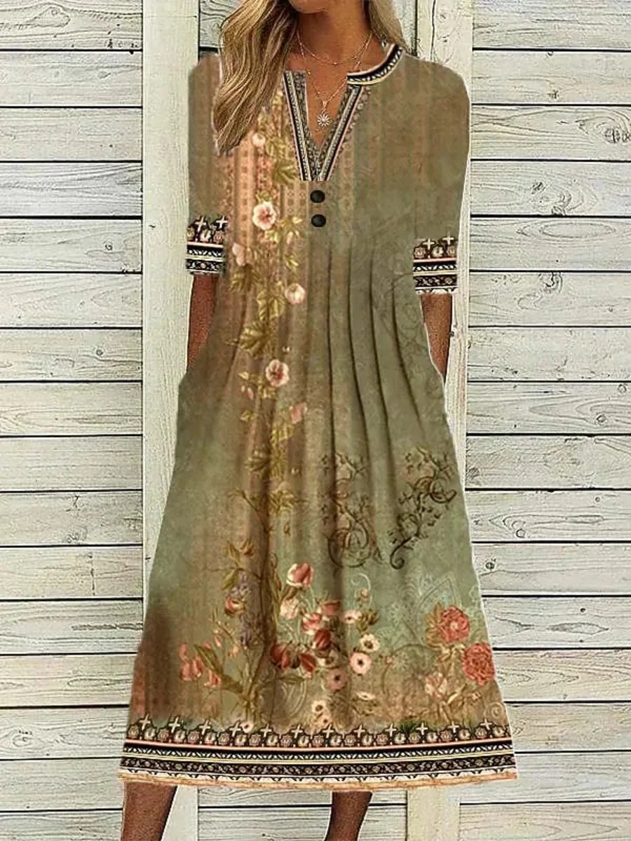 Elena Maxikleid mit Print