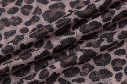 Leopard Mesh Long-Sleeve Top