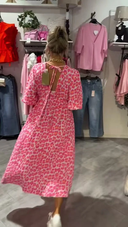 Vestido midi suave con estampado animal