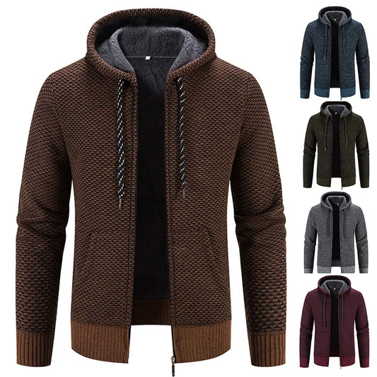 Strickjacke mit Kapuze und Reißverschluss für Herren