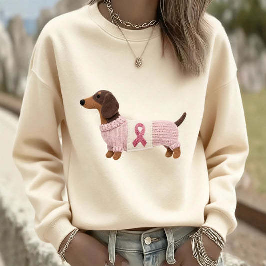 Strickpullover mit Dackelmotiv